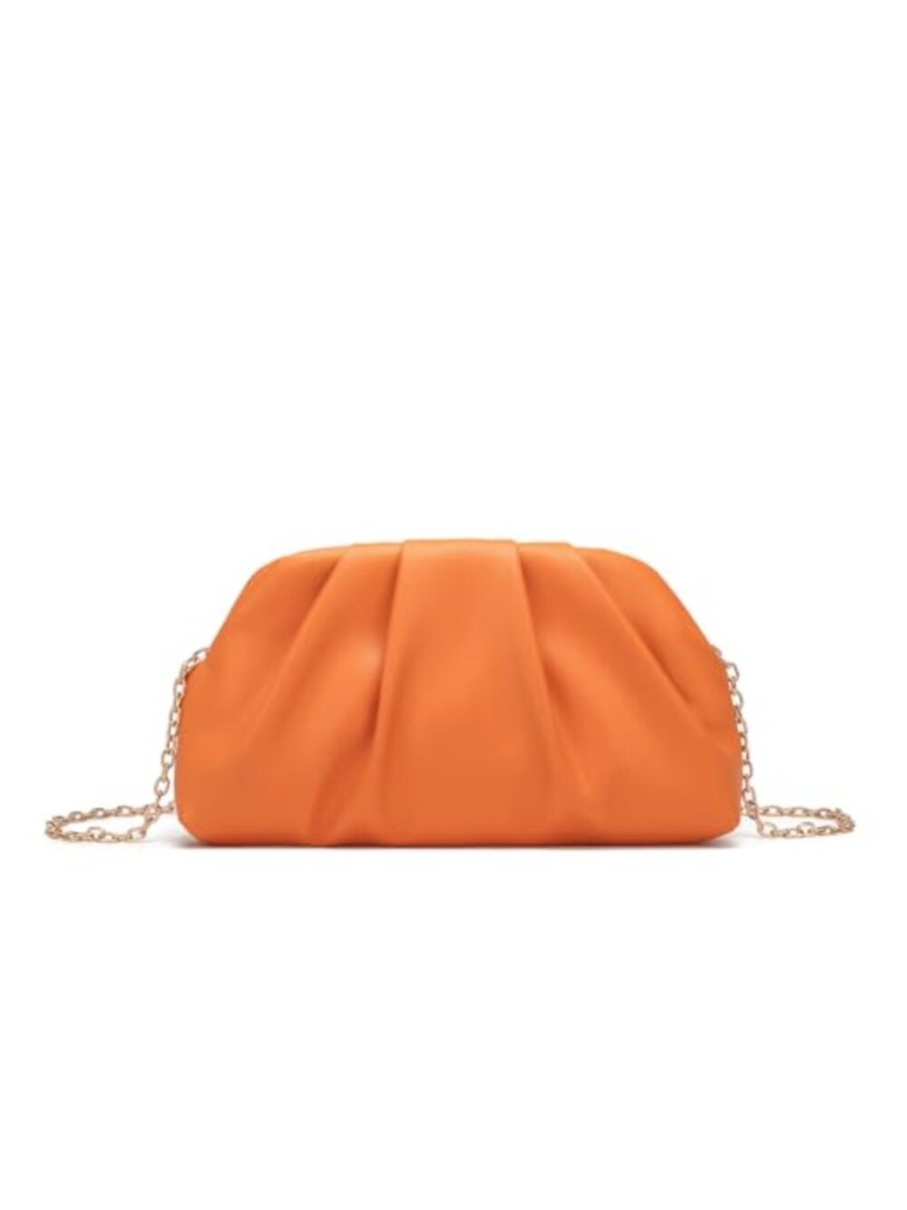 Cloud Shape PU Leather Clutch Evening Bag with Chain